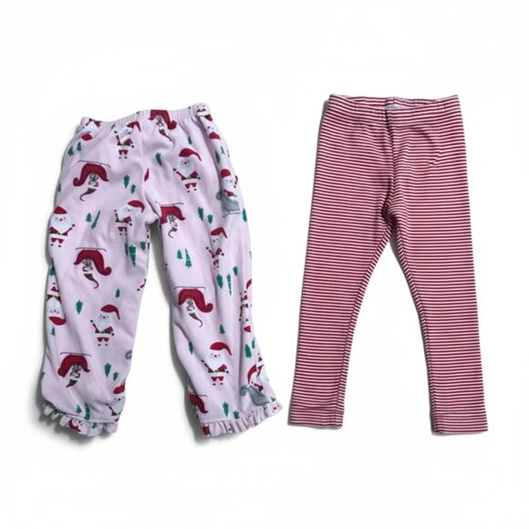 Lot of 2 Carter’s Girls Christmas Pajama Pants 3T – - Picture 1 of 2